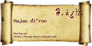 Hajas Áron névjegykártya